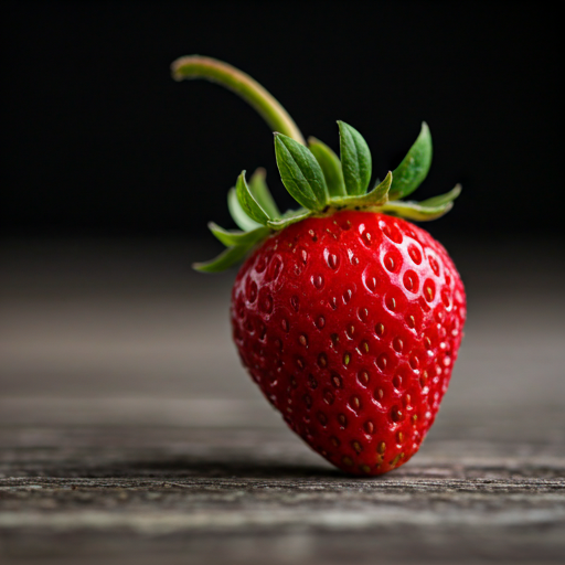 Macro shot of fresh Wild Strawberry with morning dew