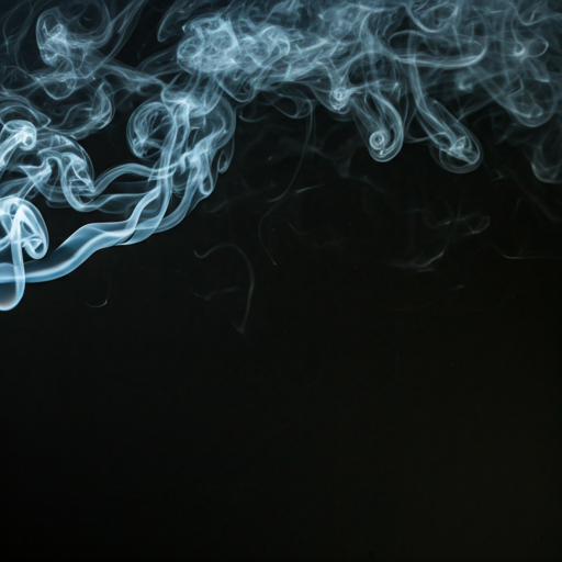 Professional shot of subtle grey incense smoke plumes