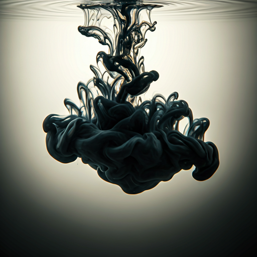 Deep black ink in water