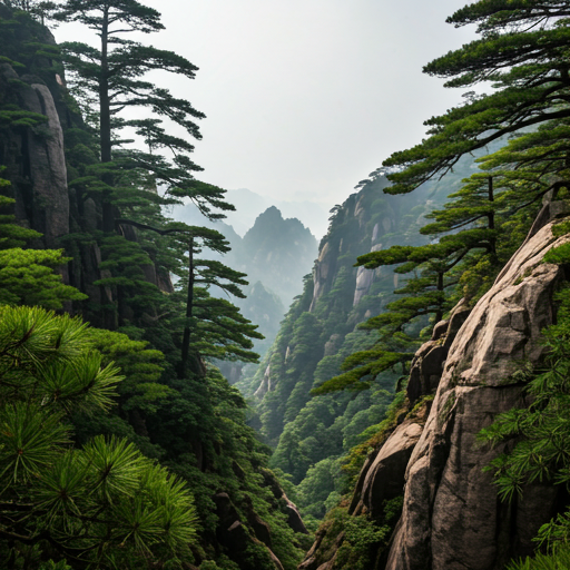 Huangshan misty pine forest