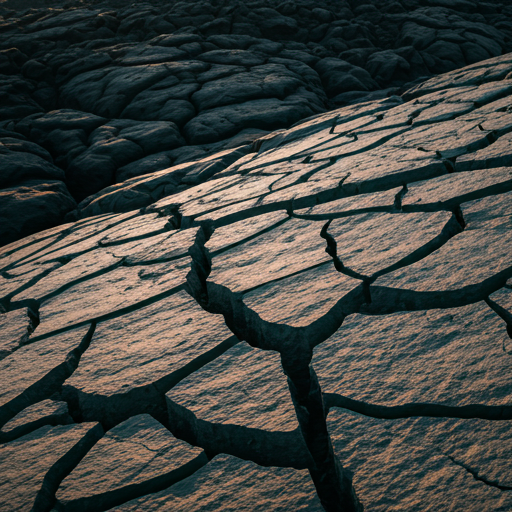 Cracked volcanic rock texture