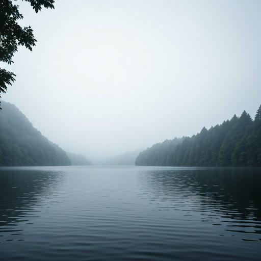 Foggy mist over water