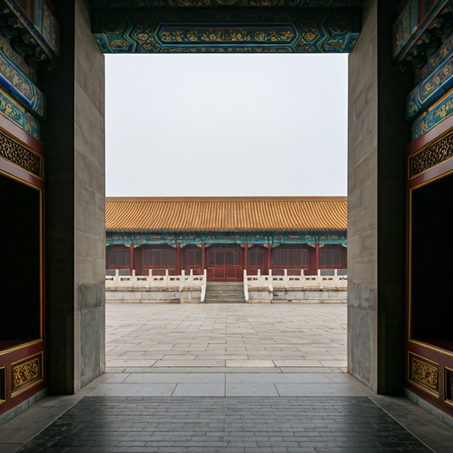 Misty Forbidden City Courtyard